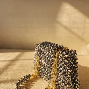 Metalic Crystal Clutch