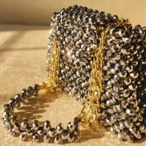Metalic Crystal Clutch