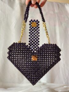 black beaded heart
