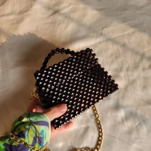black beaded bag