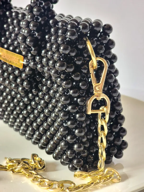 black beaded bag